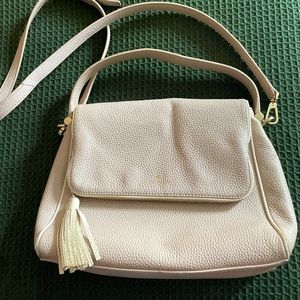Beige kate spade leather crossbody bag